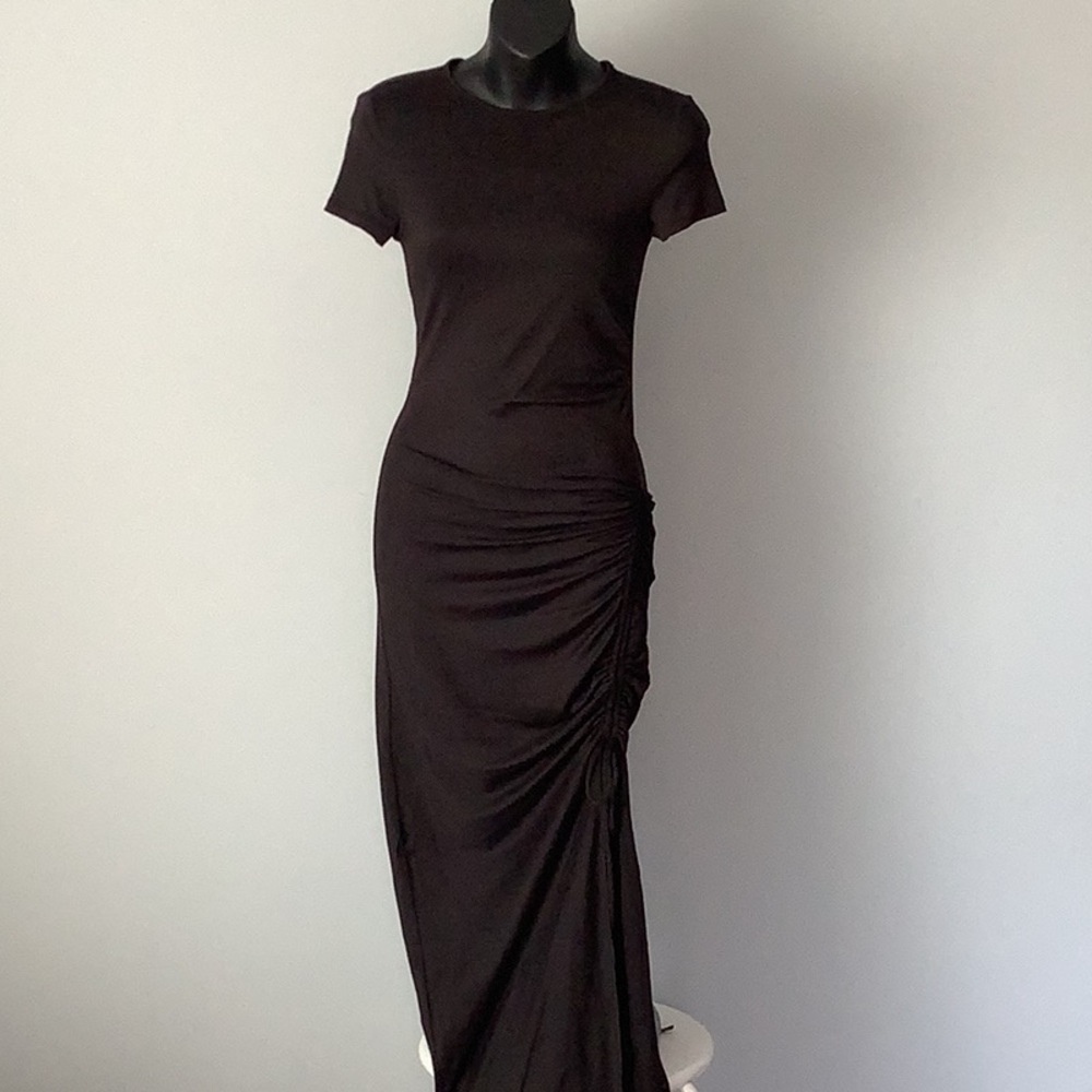 Knit Maxi Sheath Dress with Deep Side Slit